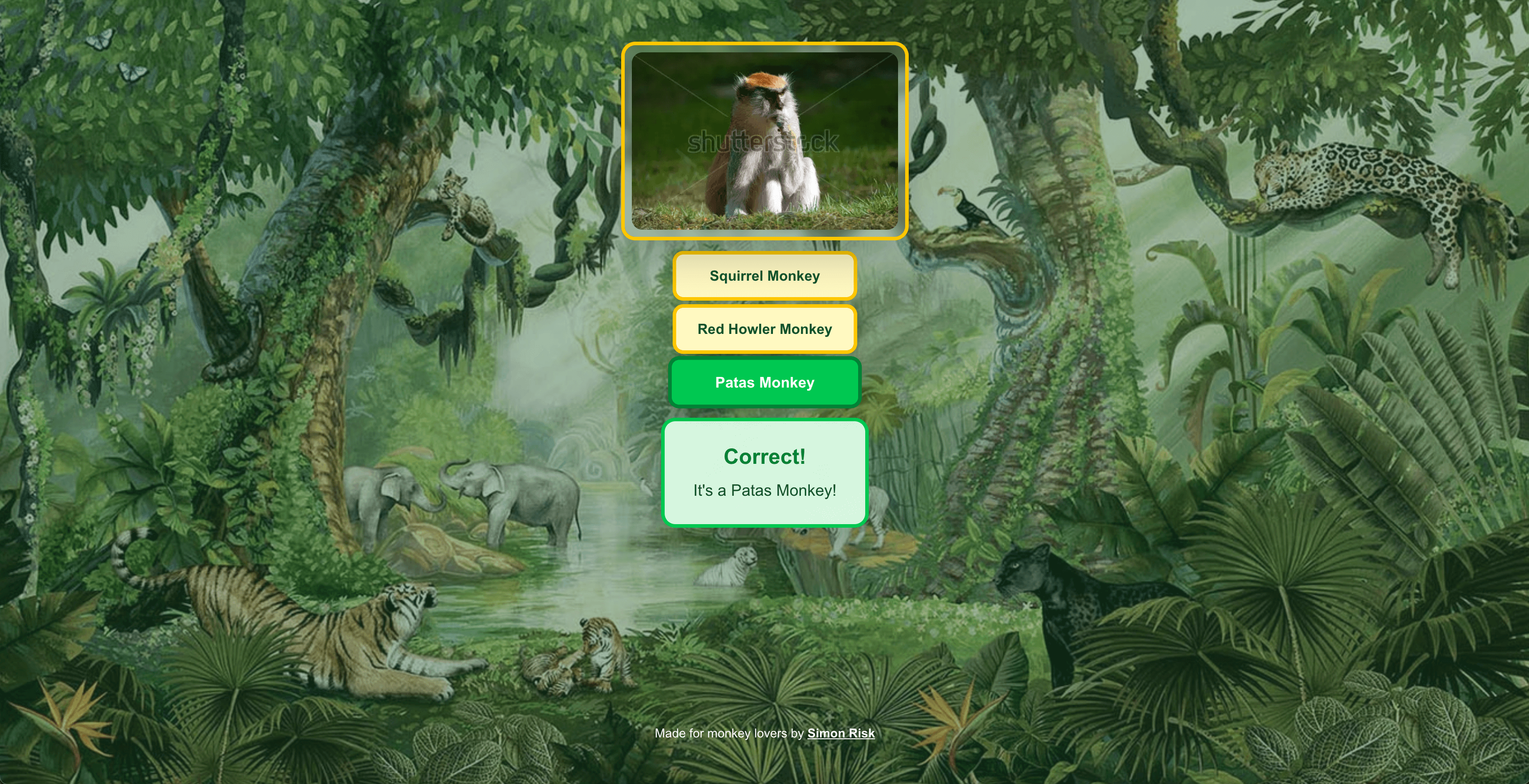 Monkle - A Wordle-Inspired Monkey Guessing Game